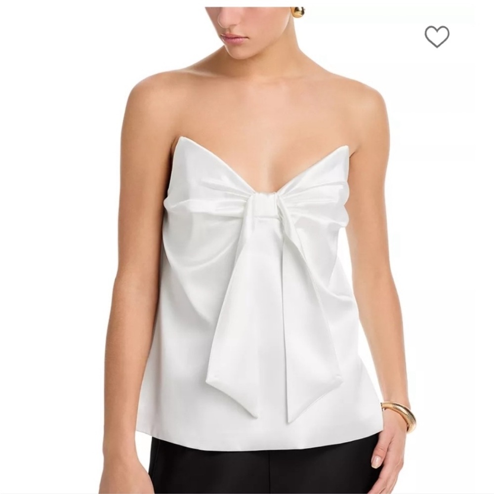 Zara White Bow Strapless Top